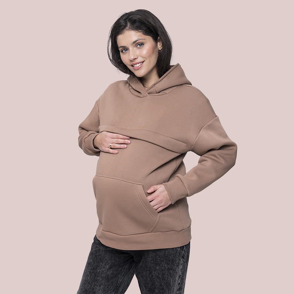 Warm maternity & nursing oversize hoodie