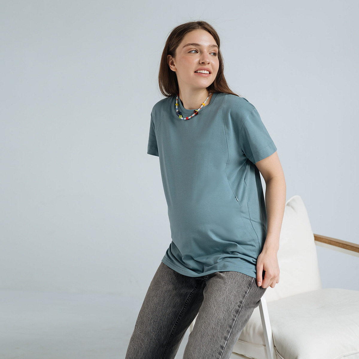 Oversized maternity and nursing t-shirt