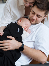 Stretchy swaddle blanket 110 x 90 cm Black