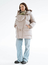 Maternity & Babywearing Puffer Jacket Beige