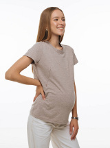 Straight fit maternity and nursing t-shirt Meringue