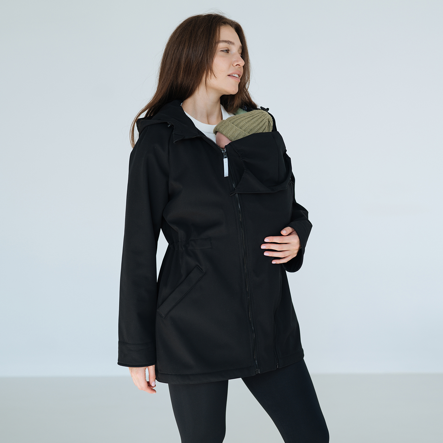 Babywearing jacket for mom and baby by Love & Carry