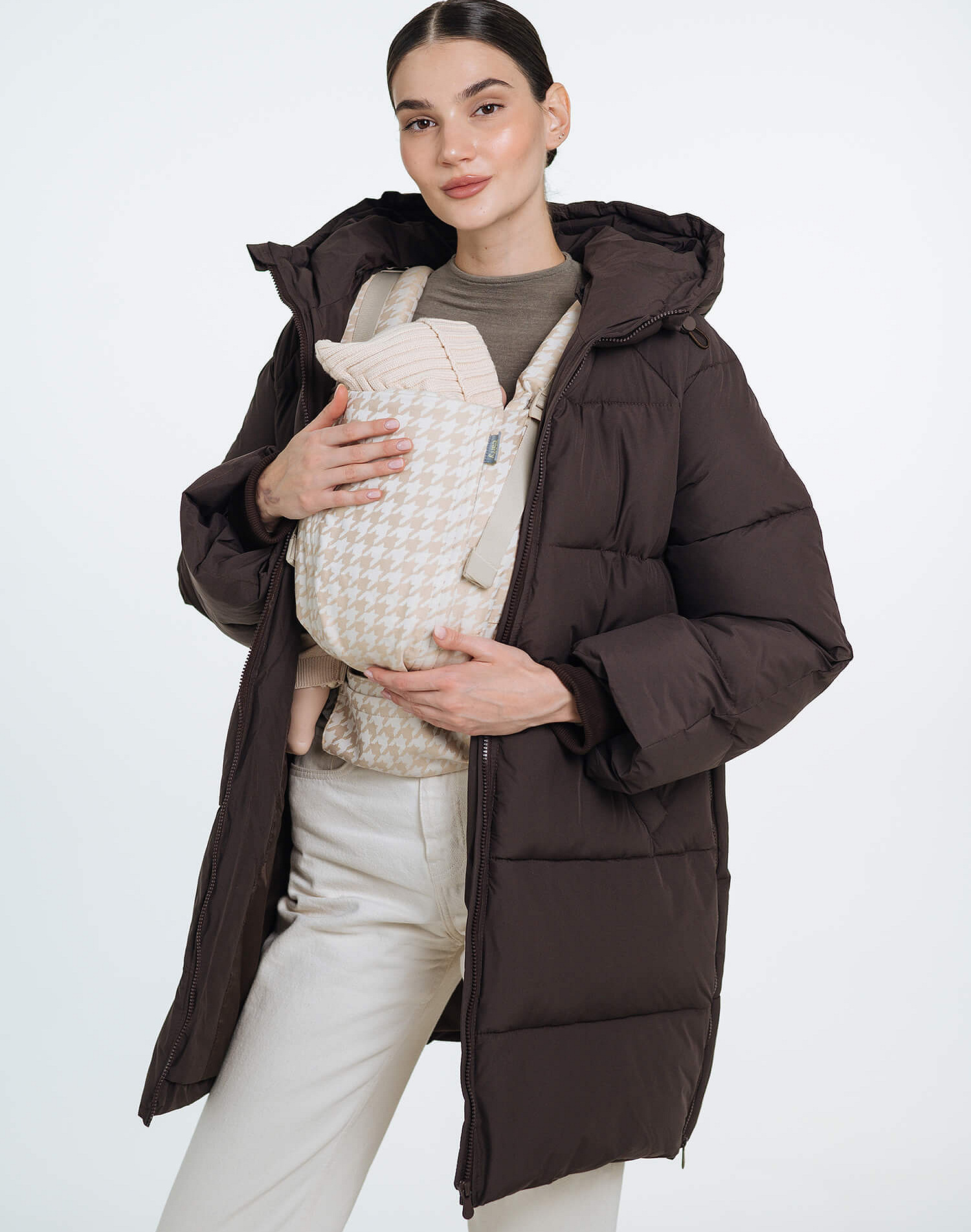 Love & Carry 3-in-1 winter babywearing coat in Chocolate