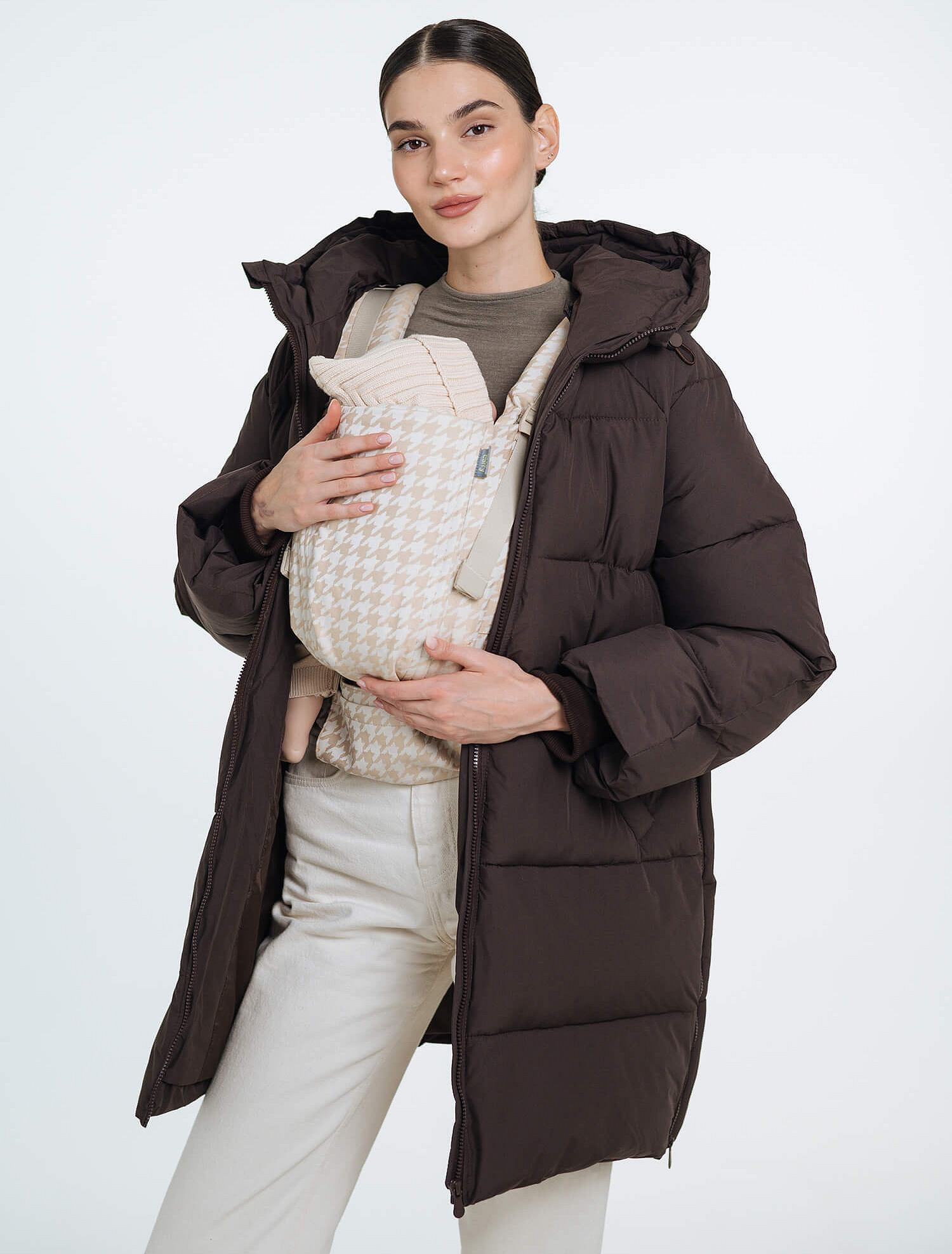 Love & Carry 3-in-1 winter babywearing coat in Chocolate