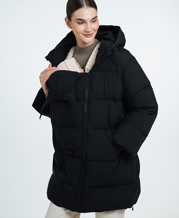 Love & Carry 3-in-1 black winter maternity and babywearing jacket