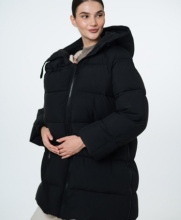 Love & Carry 3-in-1 black winter maternity and babywearing jacket