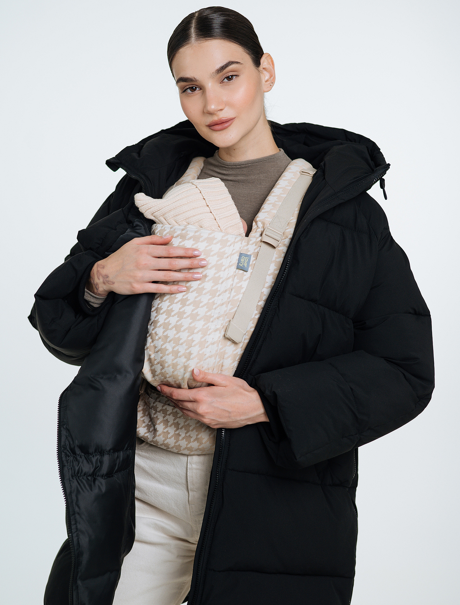 Love & Carry 3-in-1 black winter maternity and babywearing jacket