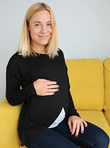 Double-layer Maternity & nursing long sleeve Black