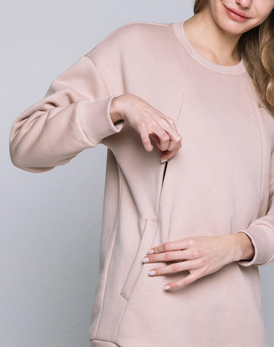 Warm maternity & nursing oversize sweatshirt