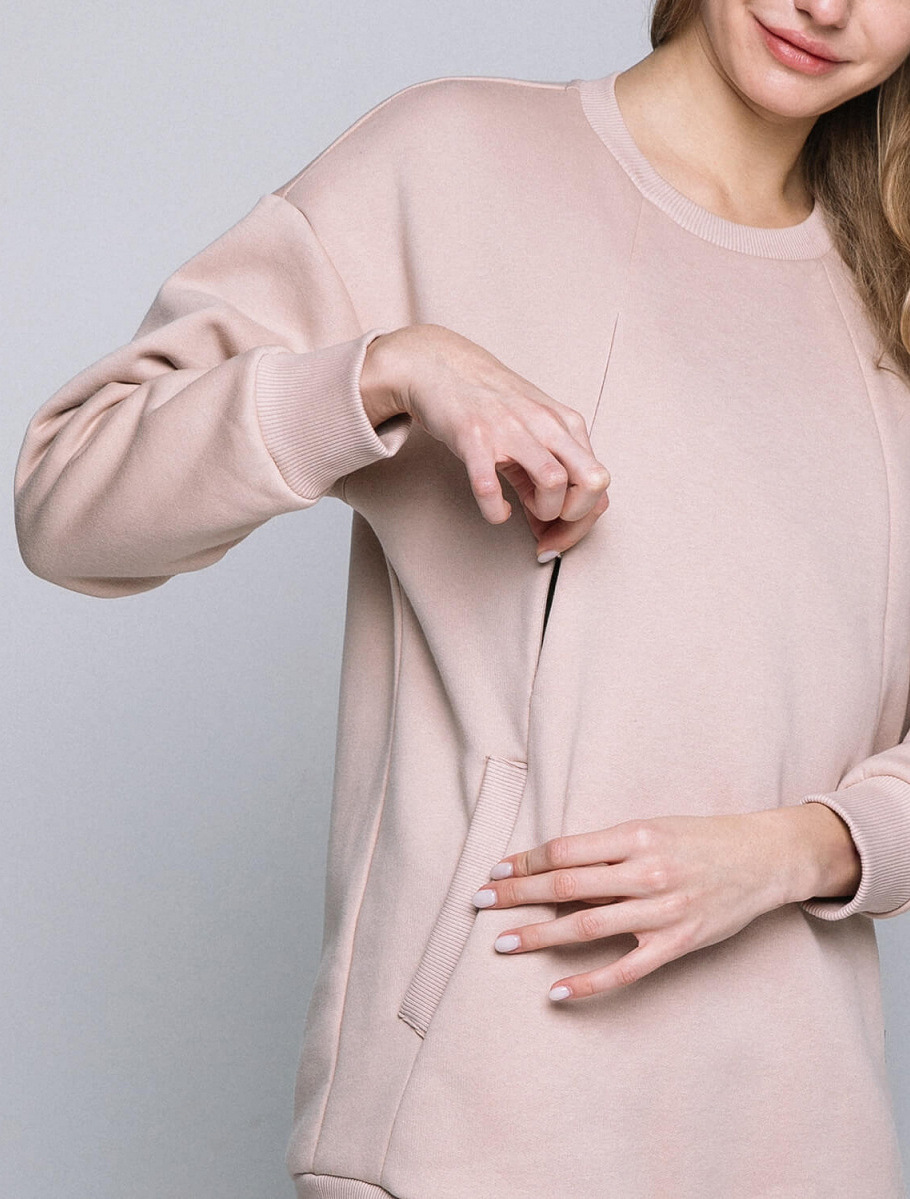 Warm maternity & nursing oversize sweatshirt