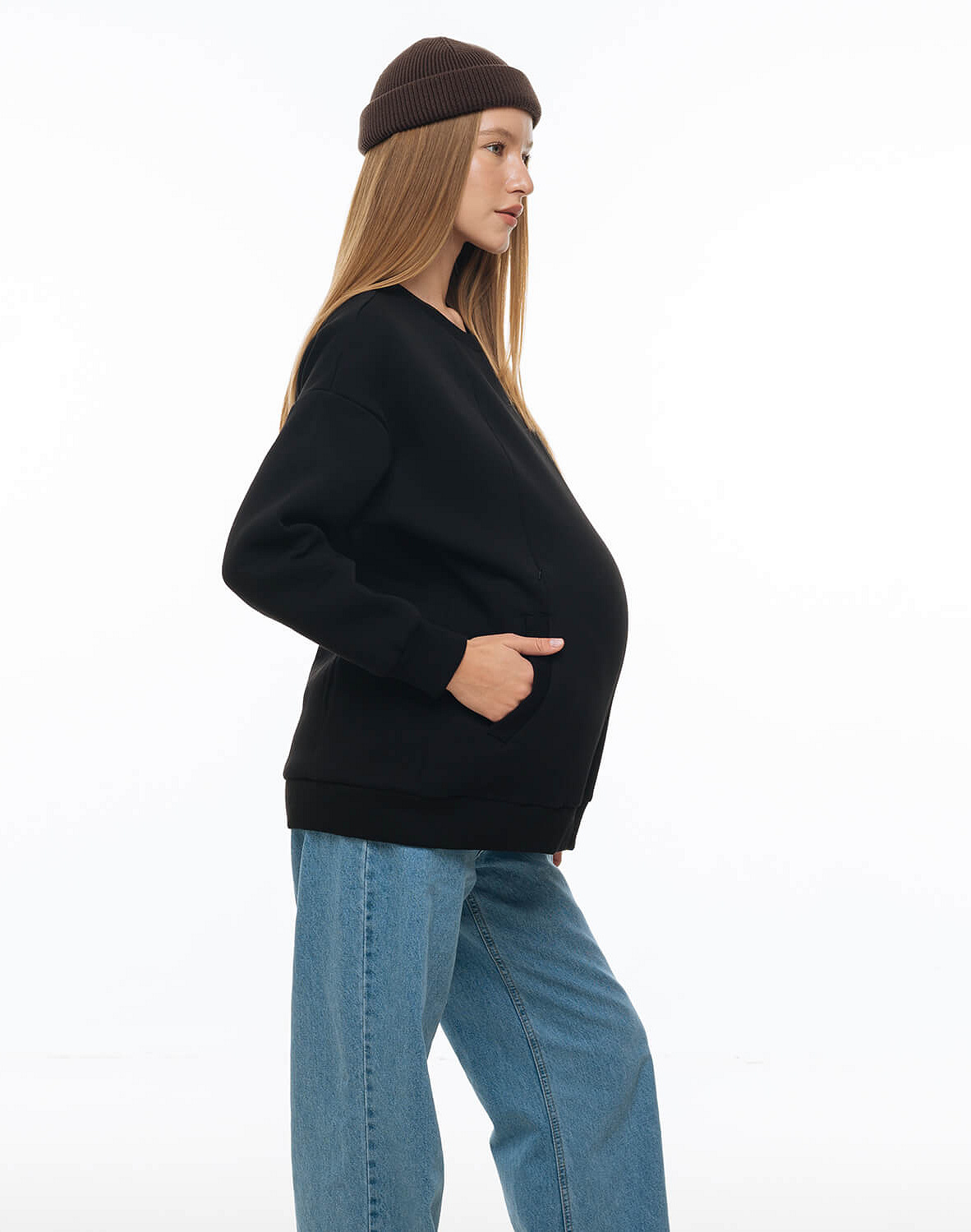 Warm maternity & nursing oversize sweatshirt