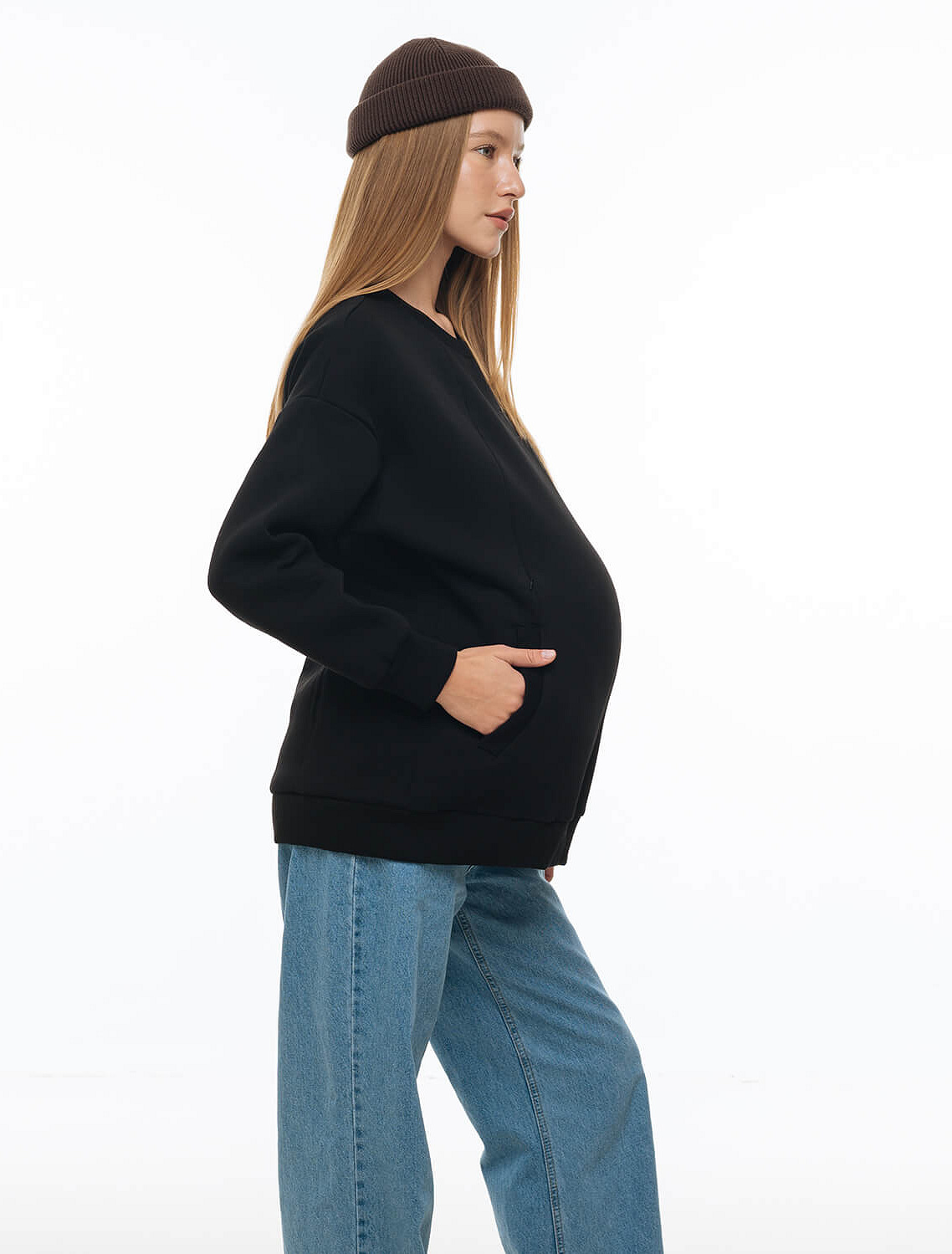 Warm maternity & nursing oversize sweatshirt