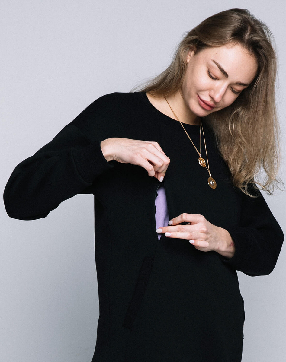 Warm maternity & nursing oversize sweatshirt