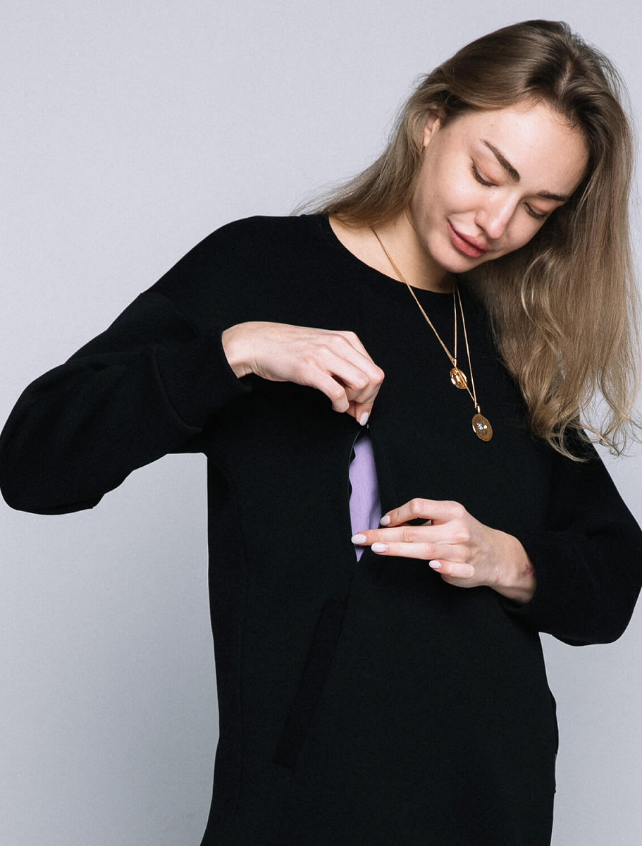 Warm maternity & nursing oversize sweatshirt