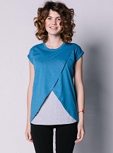 Wrap-around maternity and nursing t-shirt Navy