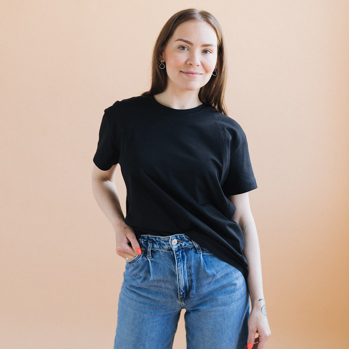 Maternity & nursing oversize T-shirt Black