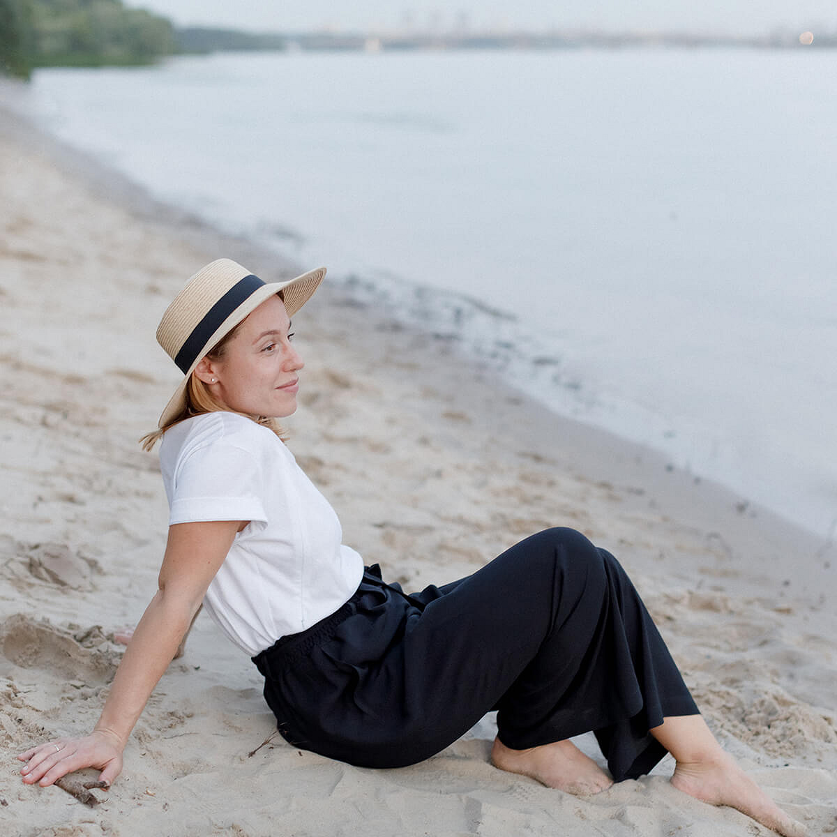 Брюки кюлоти для вагітних з легкої тканини