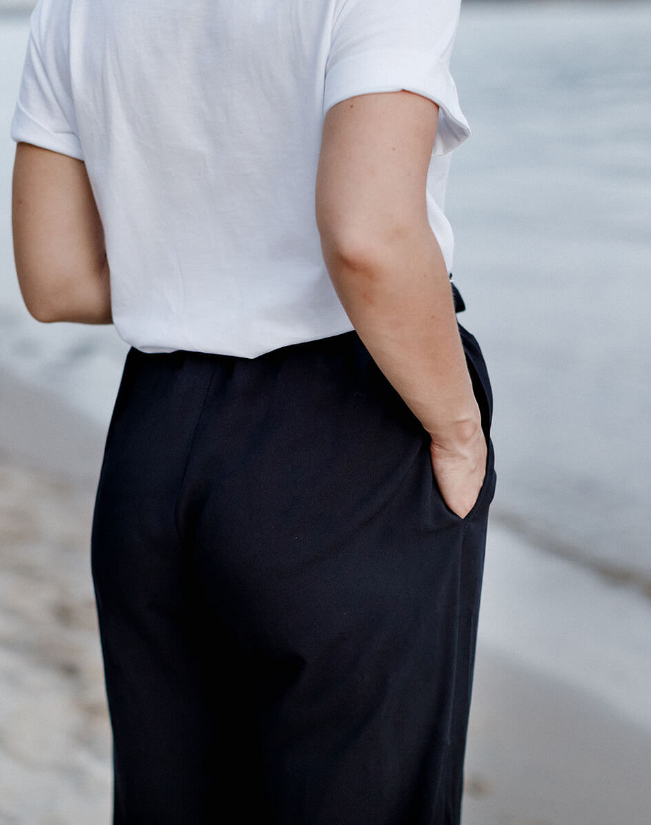 Брюки кюлоти для вагітних з легкої тканини