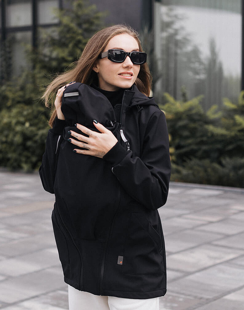 Слінгокуртка, куртка для вагітних Softshell 4 в 1