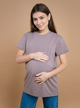 Maternity & nursing oversize T-shirt Cocoa