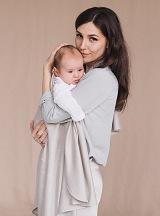 Stretchy swaddle blanket 110 x 90 cm Beige