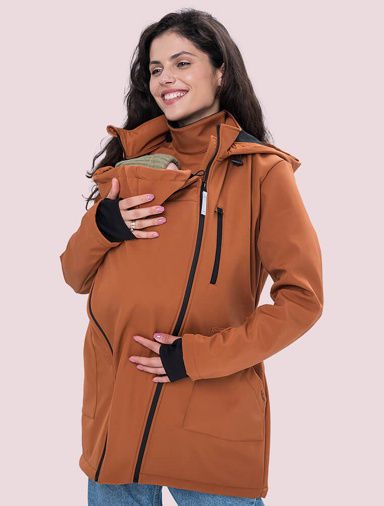Слінгокуртка, куртка для вагітних Softshell 4 в 1