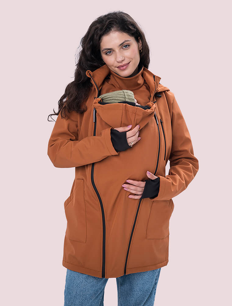 Слінгокуртка, куртка для вагітних Softshell 4 в 1