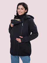 4 in 1 Softshell maternity babywearing jacket Black