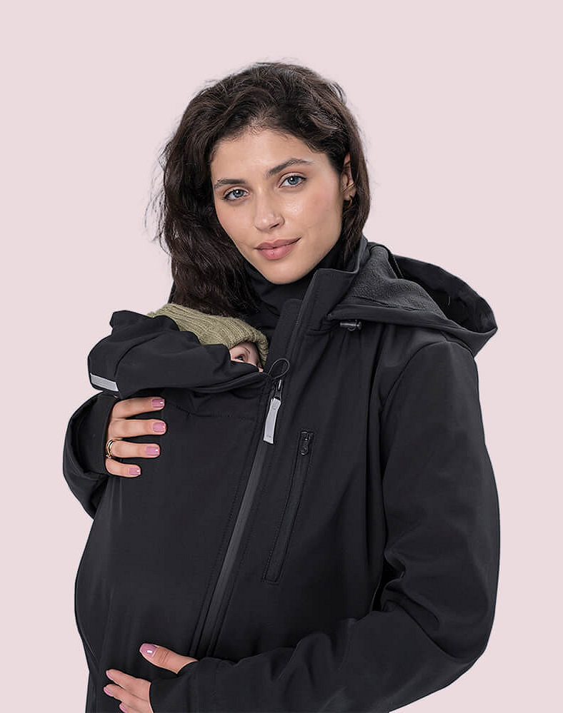 Слінгокуртка, куртка для вагітних Softshell 4 в 1