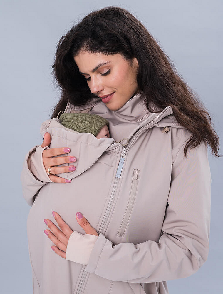 Слінгокуртка, куртка для вагітних Softshell 4 в 1