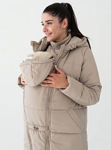 Winter maternity & babywearing coat 3 in 1 Latte